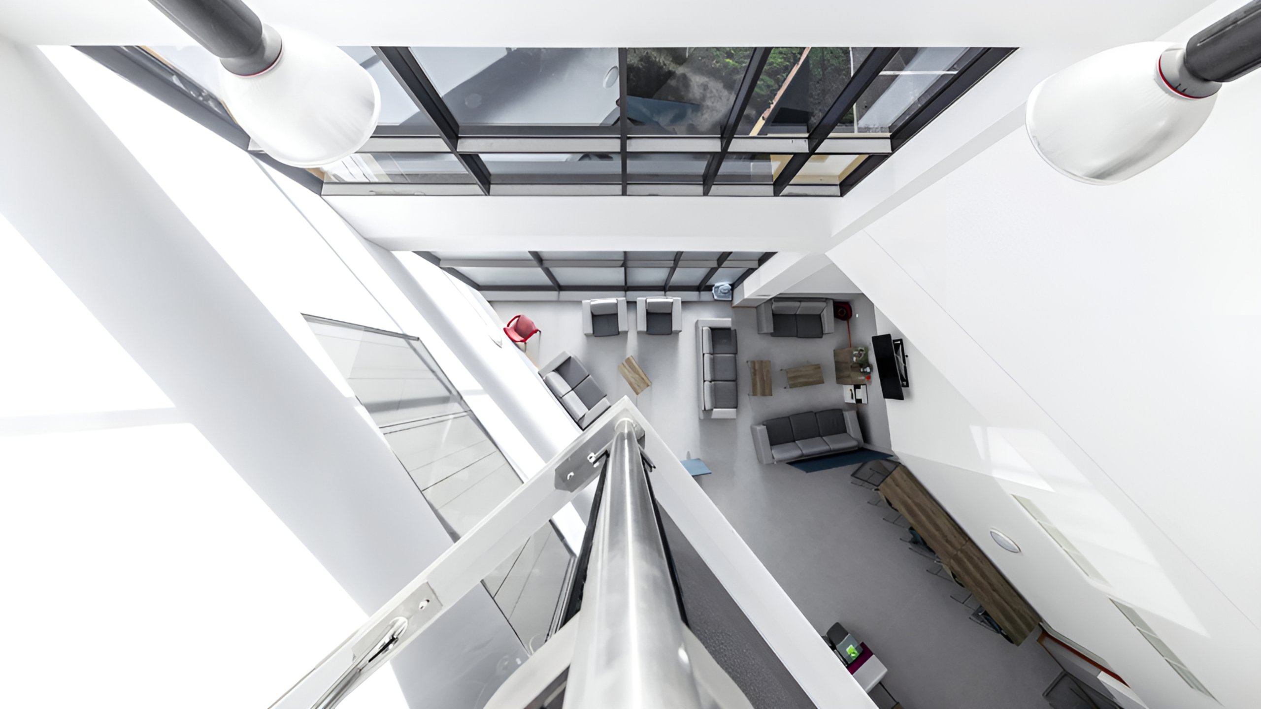 South Park Blue light hub overlooking breakout area from top floor